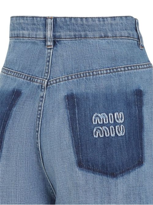 Jeans with Applique MIU MIU | GWP39417GGF0076